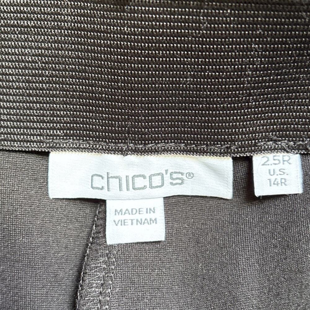 NEW Chico's So Slimming Wide Leg Ankle Pants Sz 14 Black Pull On Pintuck Stretch - Picture 9 of 10